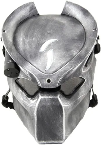 Vista 5 de Máscara de cosplay de Predator de resina para juego, película, Halloween, accesorios de disfraz para fiesta Negro