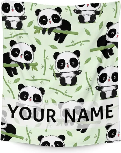 Vista 20 de Manta de panda para regalar – Manta de 30 x 40 pulgadas para niños – Mantas blancas de felpa suave para sofá, oficina
