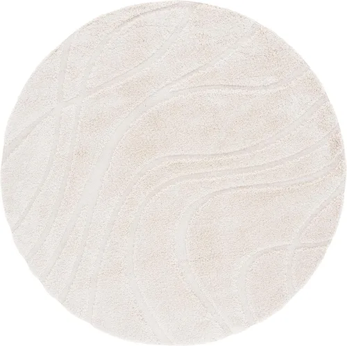 Vista 58 de Safavieh Florida Shag Collection - Alfombra de área de 2 x 3 pies, color crema/beige, diseño geométrico, felpa de 1.2 pulgadas de grosor, ideal