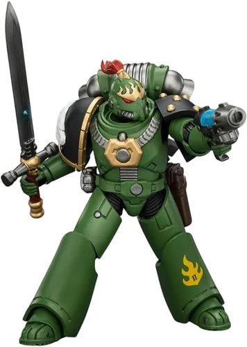 Vista 9 de JOYTOY Warhammer 40K 1/18 Figura de acción Salamanders Terminator 1 con espada de poder y bolter de tormenta modelo de 5.6 pulgadas, regalo