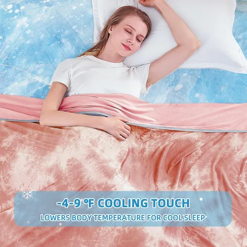 Vista 2 de inhand Manta refrescante de tamaño individual (60 x 80 pulgadas), mantas refrescantes para personas que duermen con calor, absorbe el calor