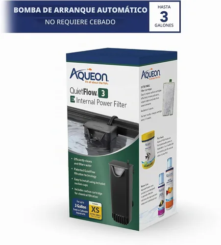 Vista 3 de Aqueon QuietFlow E - Filtro de alimentación interno extra pequeño - 3 galones