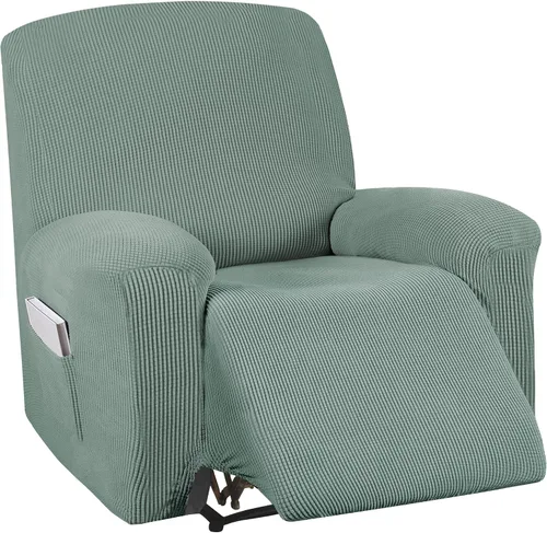 Vista 45 de Turquoize Funda elástica para silla reclinable, funda para sofá reclinable, funda de sofá de 1 pieza con bolsillo lateral, funda protectora