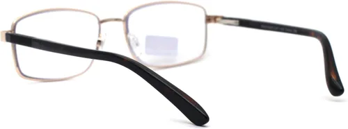 Vista 3 de Gafas de lectura progresivas progresivas de metal clásico con bisagra de resorte rectangular para hombre