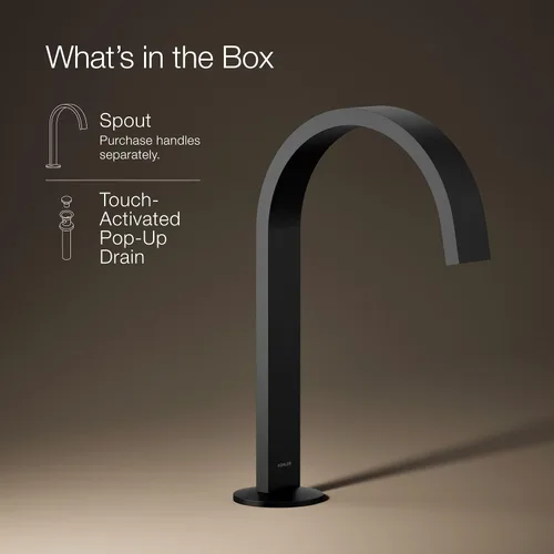 Vista 13 de Kohler 77968-BL Components - Caño para grifo de lavabo con diseño de cinta, 1.2 gpm, color negro mate