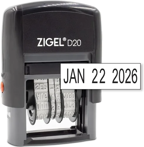 Vista 17 de ZIGEL D10 Office Date Stamp - Sello de fecha autoentintado - Negro
