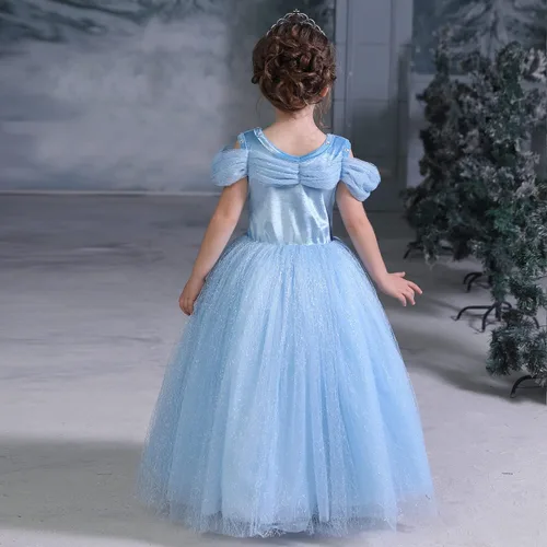 Vista 4 de NNJXD vestido informal, manga larga, de algodón, para la escuela, para niña