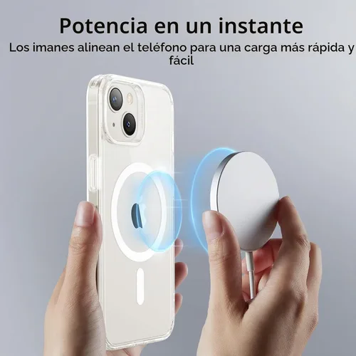 Vista 4 de ESR para iPhone 14 Plus Funda, Funda Magnética Compatible con MagSafe, Protección Anti-impactos de Grado Militar, Funda Transparente Magnética