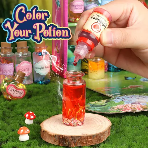 Vista 3 de wookidel Kit de manualidades mágicas de hadas para niños con 20 botellas de poción – Kit de manualidades para hacer pociones mágicas de hadas
