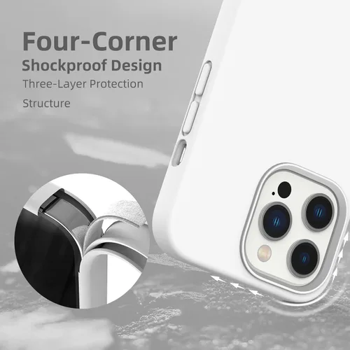 Vista 181 de Funda de silicona líquida compatible con iPhone 12 Pro Max 6.7 pulgadas, funda de gel de protección completa con forro de microfibra, funda