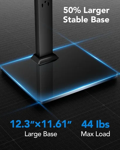 Vista 5 de HUANUO Soporte de monitor doble para 13 a 34 pulgadas, carga máxima de 44 libras, soporte vertical para monitor, elevador de monitor independiente