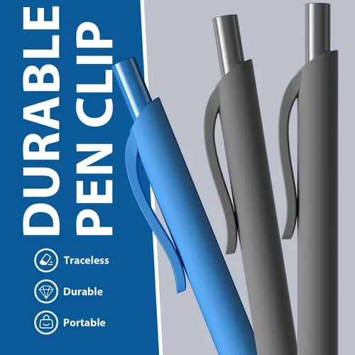 Vista 4 de Bolígrafos al por mayor, paquete de 107 bolígrafos de tinta negra y azul, punta media de 1.0 mm, retráctiles al por mayor para escritura suave