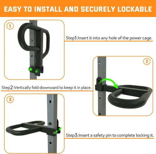 Vista 7 de Dip Bar Attachment for 2"x2" Squat Rack, Heavy Duty Power Rack Attachment with 5/8" or 1" Hole