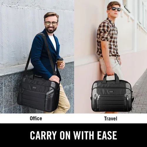 Vista 2 de Kenneth Cole Reaction Keystone Top Zip - Carcasa para computadora, Negro -, Keystone - Funda para portátil y tablet de 17 pulgadas, con doble