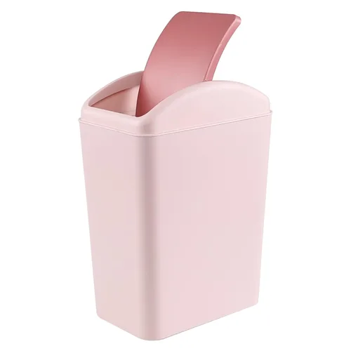 Vista 10 de Cubo de basura con tapa oscilante de 4.2 galones, cubo de basura de plástico con tapa, color negro