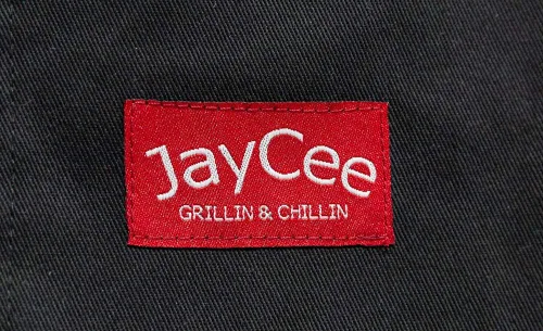 Vista 6 de JayCee - Delantal para barbacoa, parrilla, chef, pasatiempos y taller, 5 bolsillos, espalda cruzada, 2 trabillas para herramientas/toallas, algodón