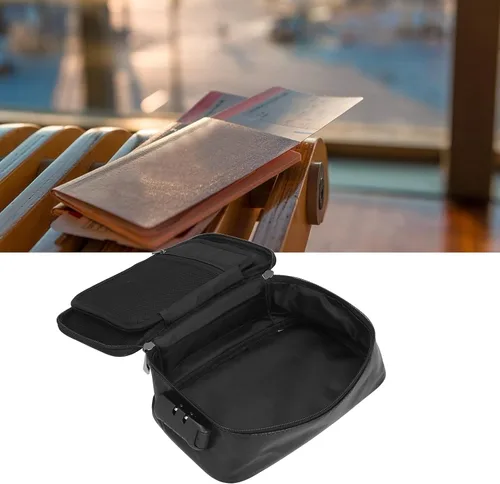 Vista 5 de Bolsa de archivo, bolsa de almacenamiento segura para certificado ignífugo con cerradura para senderismo para viajes para tarjeta para dinero