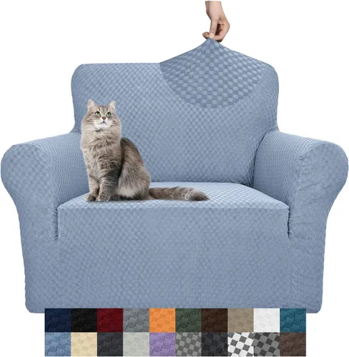 Vista 24 de YEMYHOM Funda para sofá con diseño jacquard de alta elasticidad, funda para silla de sala de estar, a prueba de mascotas, perros y gatos