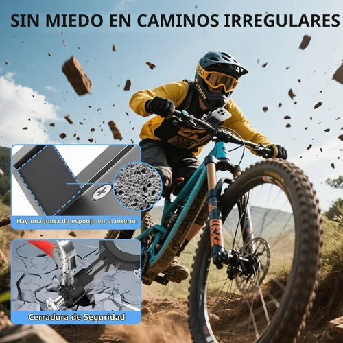 Vista 2 de Soporte universal de teléfono de aluminio para bicicleta, soporte universal para teléfono celular para todos los teléfonos de 4 a 7 pulgadas