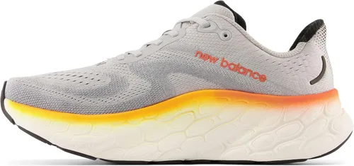 Vista 5 de New Balance Fresh Foam X More V4 - Tenis para correr para hombre Aluminio Gris/Neón Libélula/Caléndula Caliente