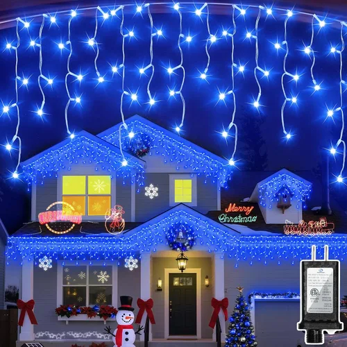 Vista 17 de 612 luces LED de Navidad de 60 pies con 136 caídas, 12 modos de iluminación, decoración navideña multicolor, luces centelleantes regulables 2-Varios