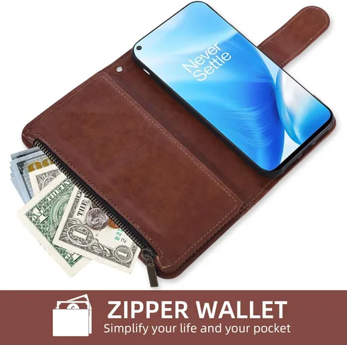 Vista 5 de Asuwish Funda de teléfono para OnePlus Nord N200 5G con protector de pantalla de vidrio templado y tarjetero de cuero para OnePlus N 200 G5 1 Plus