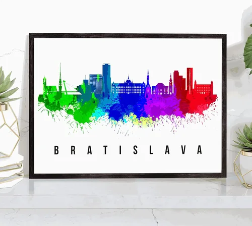 Vista 25 de Póster de Kazan Skyline Rusia, pintura de paisaje urbano de Kazan, póster de Rusia, paisaje urbano de Kazán y estampado de monumentos, arte de pared