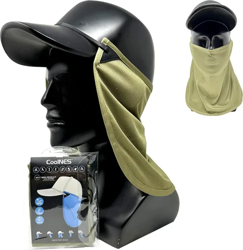Vista 10 de CoolNES - Protección ajustable para cuello contra rayos ultravioletas, ajustable, multifuncional, 2 en 1, cubrebocas para pesca al aire libre, unisex