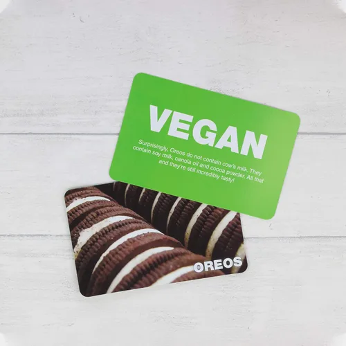 Vista 7 de Juego vegano no vegano - Adivina los productos veganos divertido juego de cartas flash - Divertido juego de adivinanzas de sí o no - adecuado