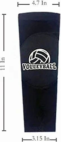 Vista 3 de Equipo de protección de voleibol, 1 par de mangas elásticas negras con almohadillas de látex para deportes