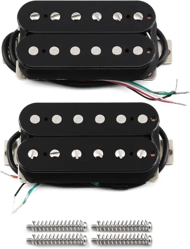 Vista 8 de FLEOR Pastillas de guitarra eléctrica Humbucker de doble bobina de 52 mm Puente de cerámica - Negro