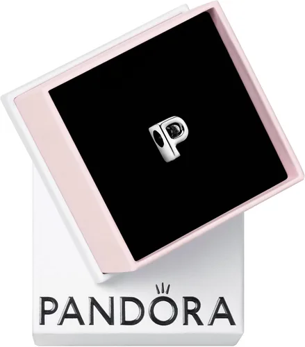 Vista 52 de Colgante de plata de ley 925 con letra PANDORA