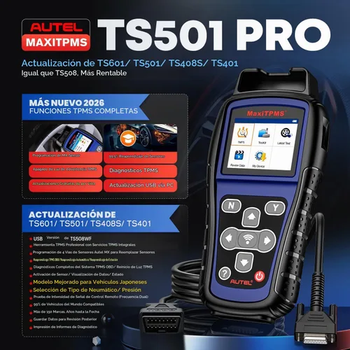 Vista 2 de Herramienta de programación Autel MaxiTPMS TS501 PRO TPMS, 2026 igual que TS508WF TS508