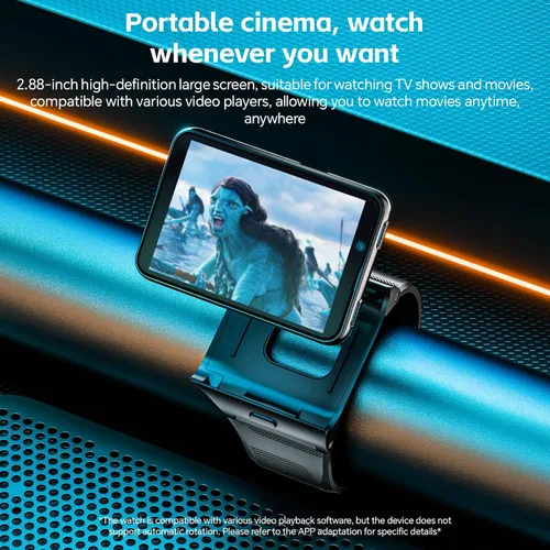 Vista 5 de LOKMAT Reloj inteligente con tarjeta SIM 4G de pantalla grande de 2.88 pulgadas, reloj inteligente Android 11 con llamada telefónica, cámaras duales