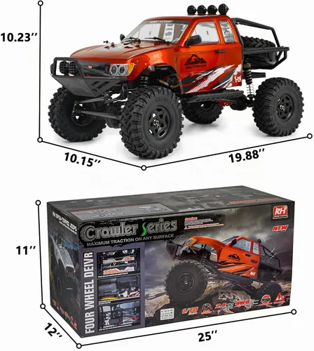 Vista 8 de Cheerwing Camión monstruo de control remoto todoterreno Rock Crawler 4WD a