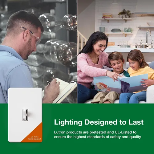 Vista 8 de Lutron Ariadni/Toggler LED+ Interruptor Regulador de Luz para LED Regulable, Halógeno e Incandescente Interruptor Dimmer, 150W, Unipolar/3-Vías