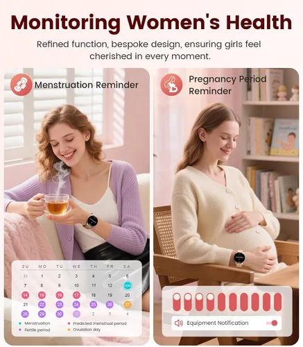 Vista 4 de Reloj inteligente para mujer con llamada de marca/respuesta, rastreador de actividad HD AMOLED de 1.43 pulgadas para Android iOS, reloj inteligente