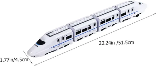 Vista 2 de Tren eléctrico para edades Locomotora educativa de alta velocidad con pistas a presión, material plástico, diversión y vástago interactivo para niños