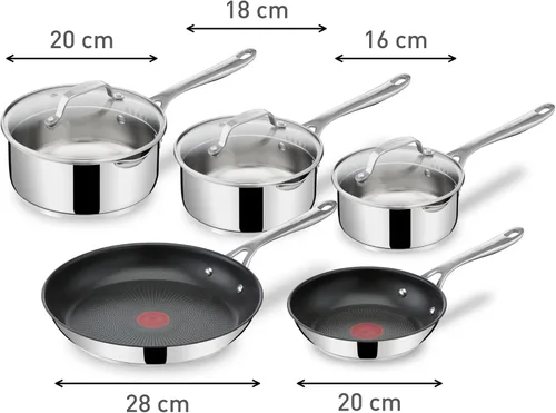 Vista 5 de Jamie Oliver by Tefal Cook's Direct - Juego de utensilios de cocina de acero inoxidable de 5 piezas- E304S544