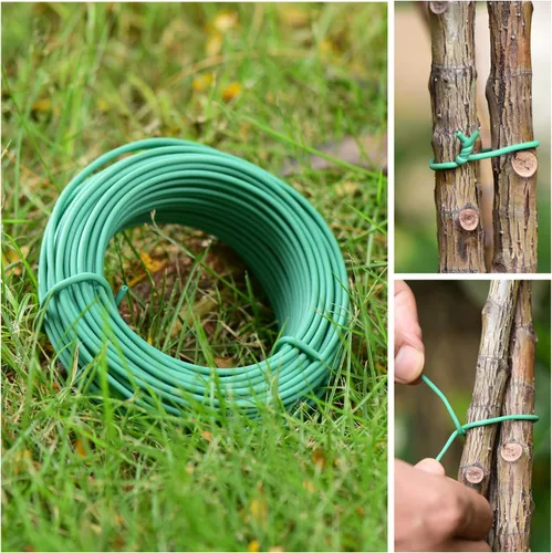 Vista 3 de YDSL Alambre Suave para Plantas de 66 Pies, Ataduras de Jardín Verdes con Giro para Plantas, Organización de Oficina y Hogar (Diámetro - 2.5MM)