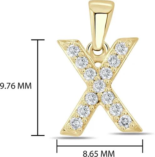 Vista 44 de Collar colgante con letra inicial de diamantes en oro amarillo de 14k (1/10 quilates) 18 pulgadas