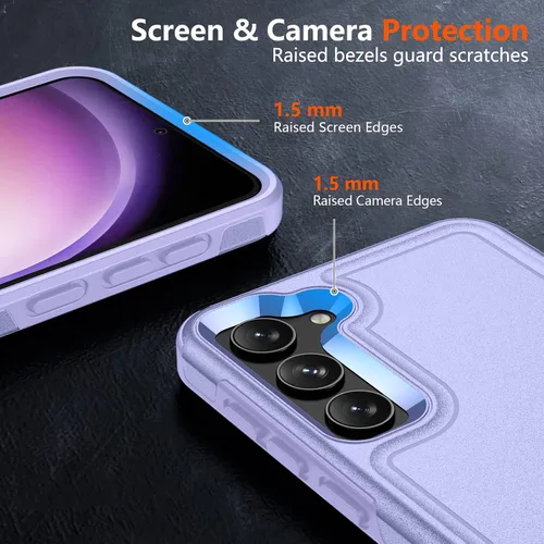 Vista 4 de SPIDERCASE Funda diseñada para Samsung Galaxy S23, [protección contra caídas de grado militar de 10 pies], paquete de 2