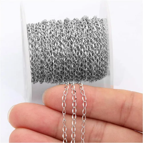 Vista 8 de Cadenas de cable torcidas de acero inoxidable de oro de 33FT 0.079 in para fabricación de joyas Dorado