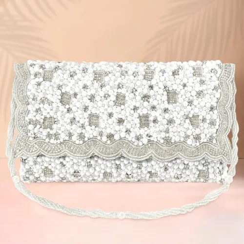 Vista 5 de Aheli Potli Bag for Women Handmade Evening Wristlet Handbags Stylish Bridal Purse Fashion