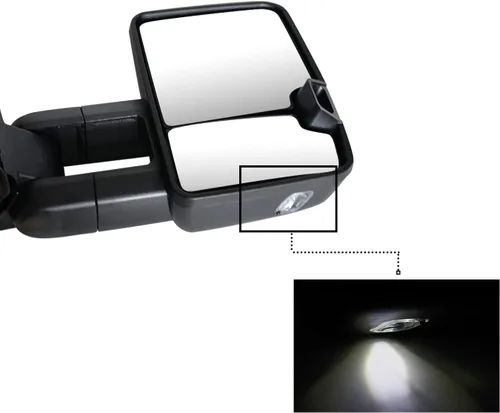 Vista 6 de Espejos de remolque compatibles con Chevy Silverado Suburban Tahoe Avalanche GMC Sierra Yukon 2007-2013 con espejo lateral de vidrio calefactable