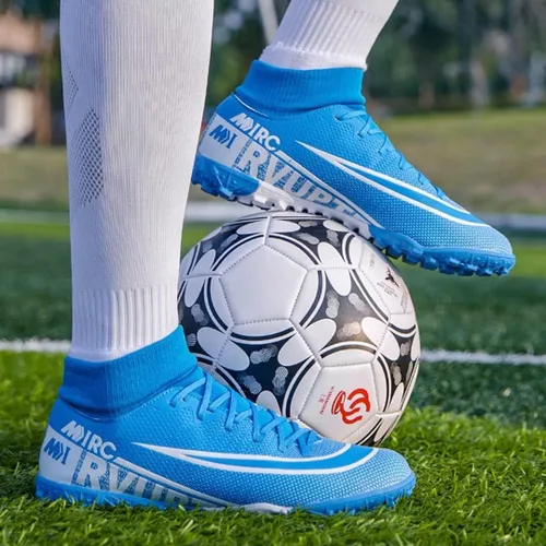 Vista 5 de Zapatos de fútbol para hombre con tacos para niños, botas de fútbol profesionales de alta calidad
