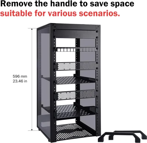 Vista 5 de GeeekPi DeskPi RackMate T2 Rack de Red de 12U, Mini Rack de Servidores de 10 Pulgadas para Equipos de Red, Servidores, Audio y Video, Montaje