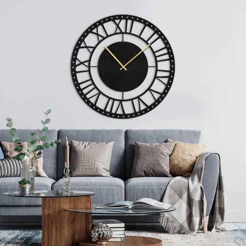 Vista 21 de Reloj de pared de metal, arte de pared silencioso, funciona con pilas, números grandes, escultura de pared, colgantes, decoración del hogar