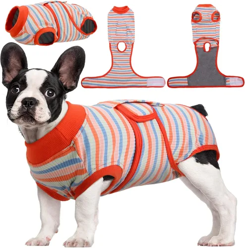 Vista 35 de Kuoser - Traje de recuperación posterior a la cirugía para perros y gatos, camisa profesional y vendaje de heridas abdominales, reemplaza collar