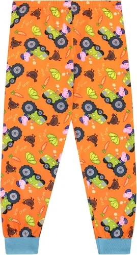 Vista 7 de Peppa Pig Conjunto de pijama de manga larga para niños de George Pig Tractor Farm